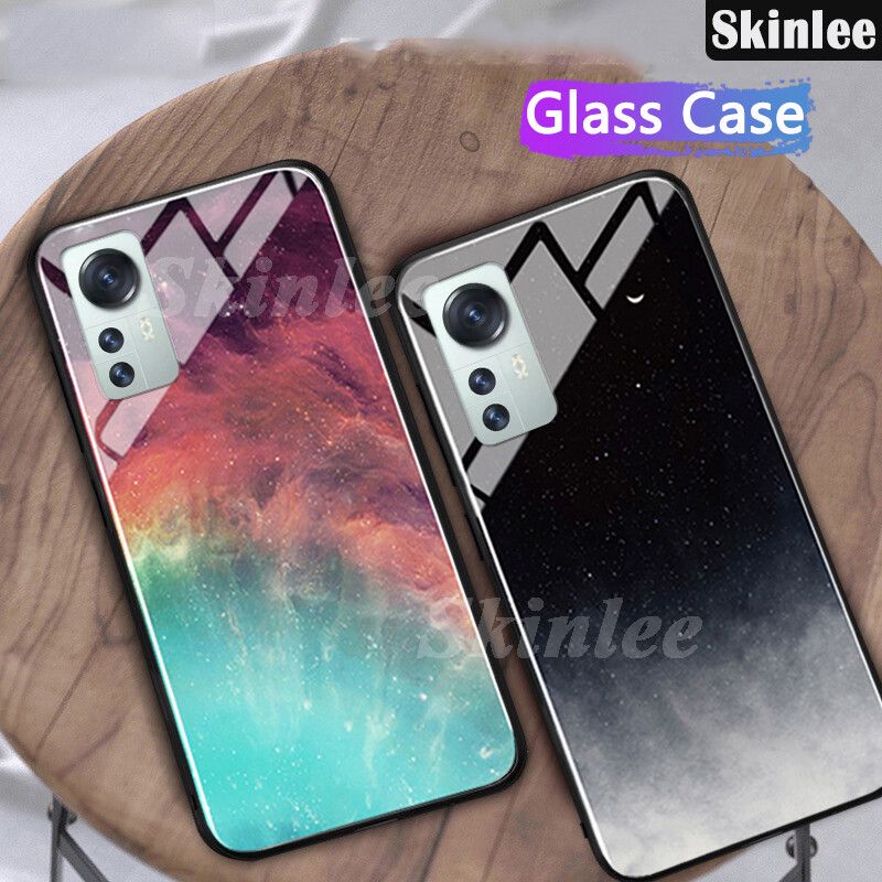 Phone Case Xiaomi 12 Back Tempered Glass Back Cover Instagram Starry Sky Design Cases for Xiaomi12 Cover Shell Mirror Glass