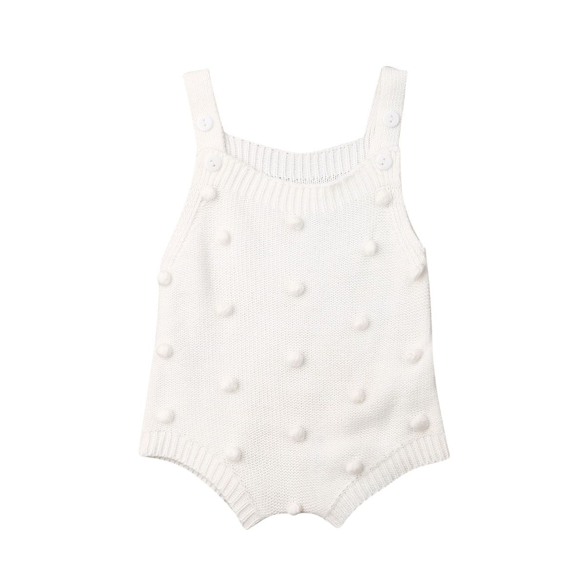 2019 Baby Spring Autumn Clothing Infant Newborn Baby Boy Girl Knit Dots Jumpsuit Solid Bodysuit Cotton Clothes Sleeveless Outfit