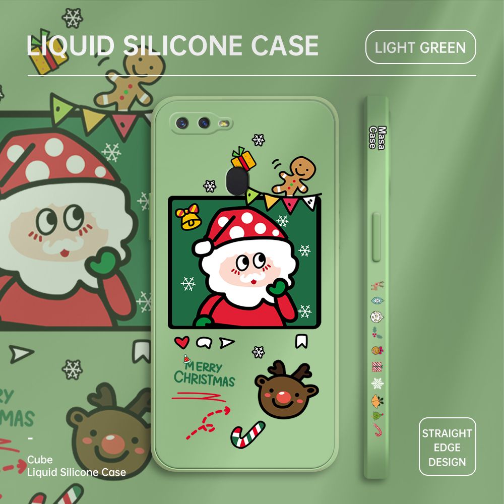 ZeroQiQi for Realme U1 Case Santa Claus Christmas Gifts Side Printing Cases Soft Liquid Silicone Phone Cover
