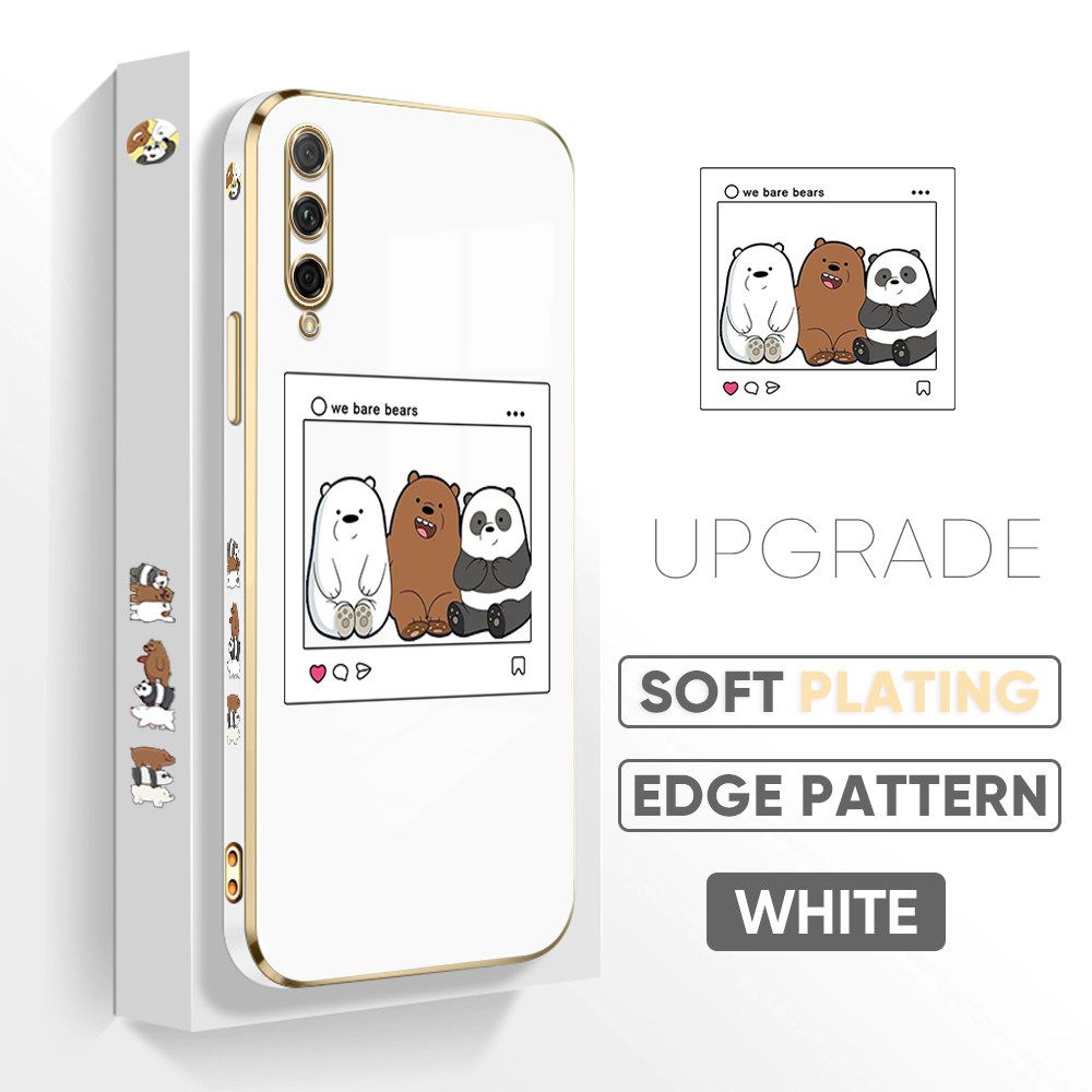 TA for Honor 9X Pro Back Cover + Free Lanyard Bears Group Photo Luxury 6D Plating Case Side Pattern Soft Silicone Square Phone Cases