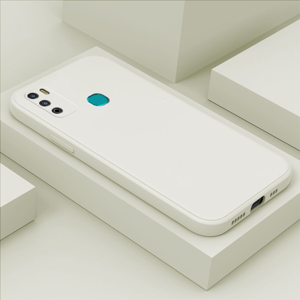 Hontinga for Infinix Hot 9 Play Case Thin Soft Luxury Square Liquid Silicone Phone Case Candy Cover