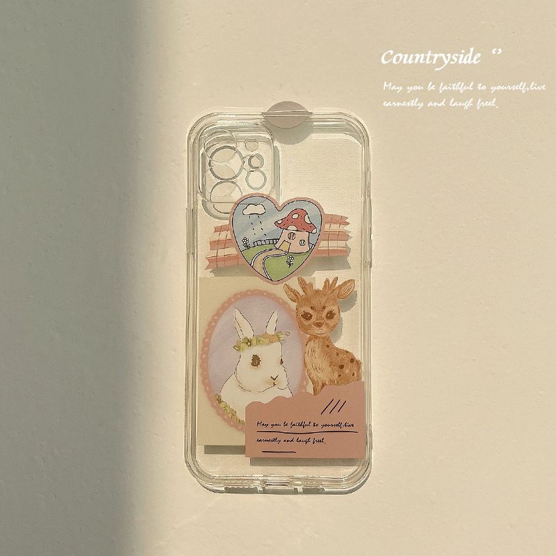 Cute Rabbit and Deer Pattern Case Soft Silicone Cover