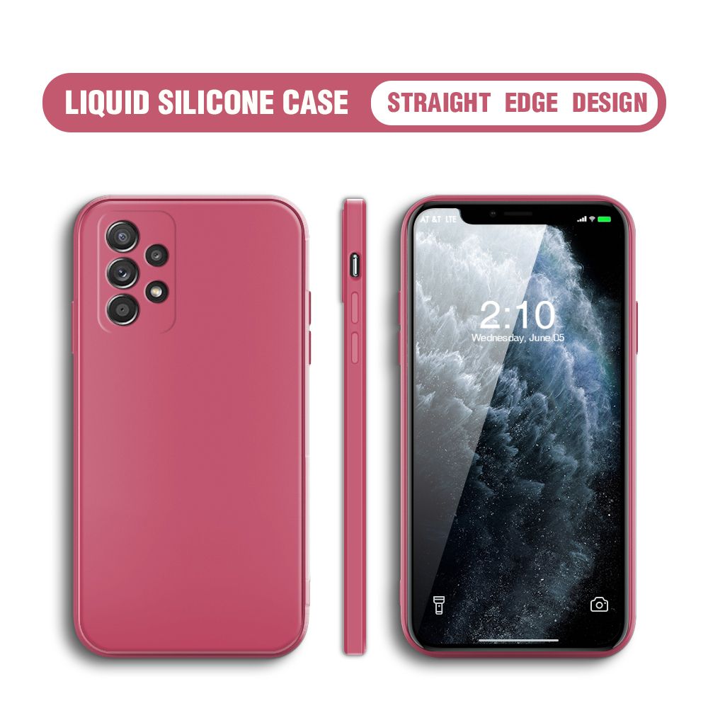 Hontinga for Samsung Galaxy A52 5G Case Thin Soft Luxury Square Liquid Silicone Phone Case Candy Cover