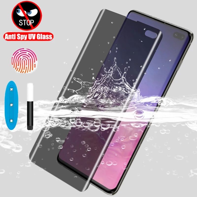 For Samsung Galaxy S21 Ultra / S20 Ultra / S10 Plus / S10 / S9 Plus / S9 / S8 Plus / S8 / S7 edge / S6 Edge+ / S6 Edge  Scratch Proof Privacy Tempered Glass UV Screen Protector