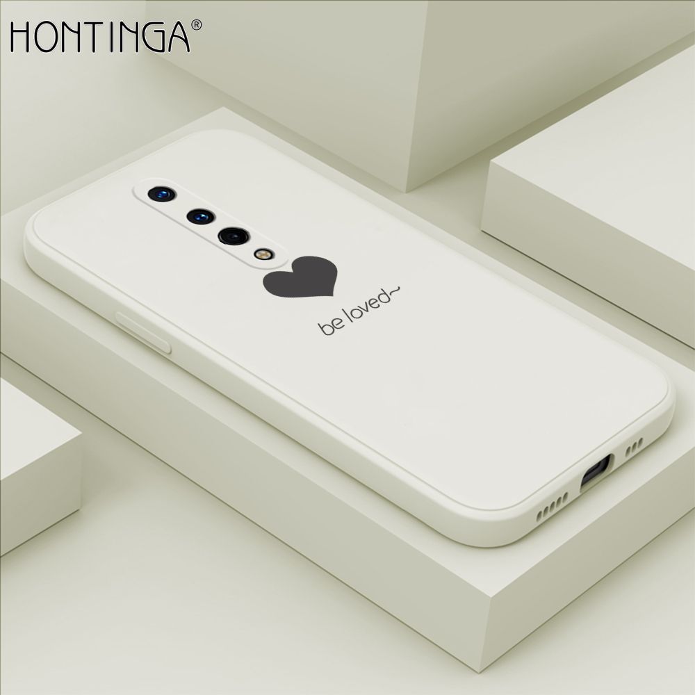 Hontinga for OnePlus 8 Case Simple Lover Heart Pattern Back Cover Soft Square Edge Liquid Silicone Phone Cases