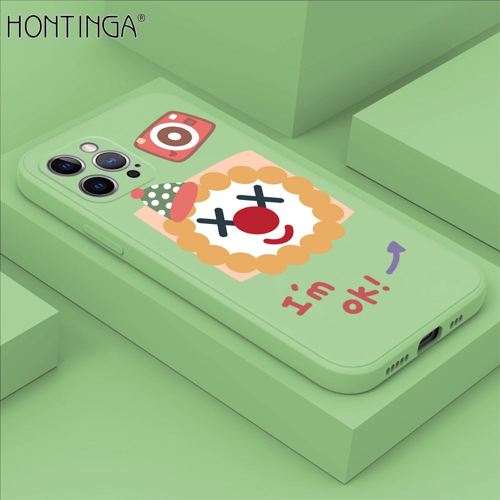 Hontinga for iPhone 12 Pro Case New Cartoon Joker Phone Case Phone Case Soft Square Edge Silicone Cases Full Lens Cover Shockproof Protection Cover