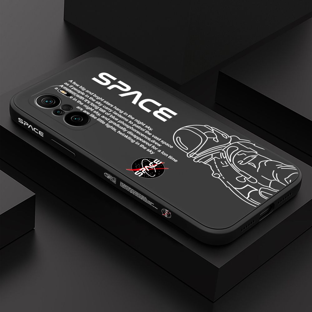 ZeroQiQi for Redmi K40 Pro Case Planet Astronaut Phone Cover Soft Full Lens Protection Casing Ultra Thin Soft Liquid Silicone Phone Cases