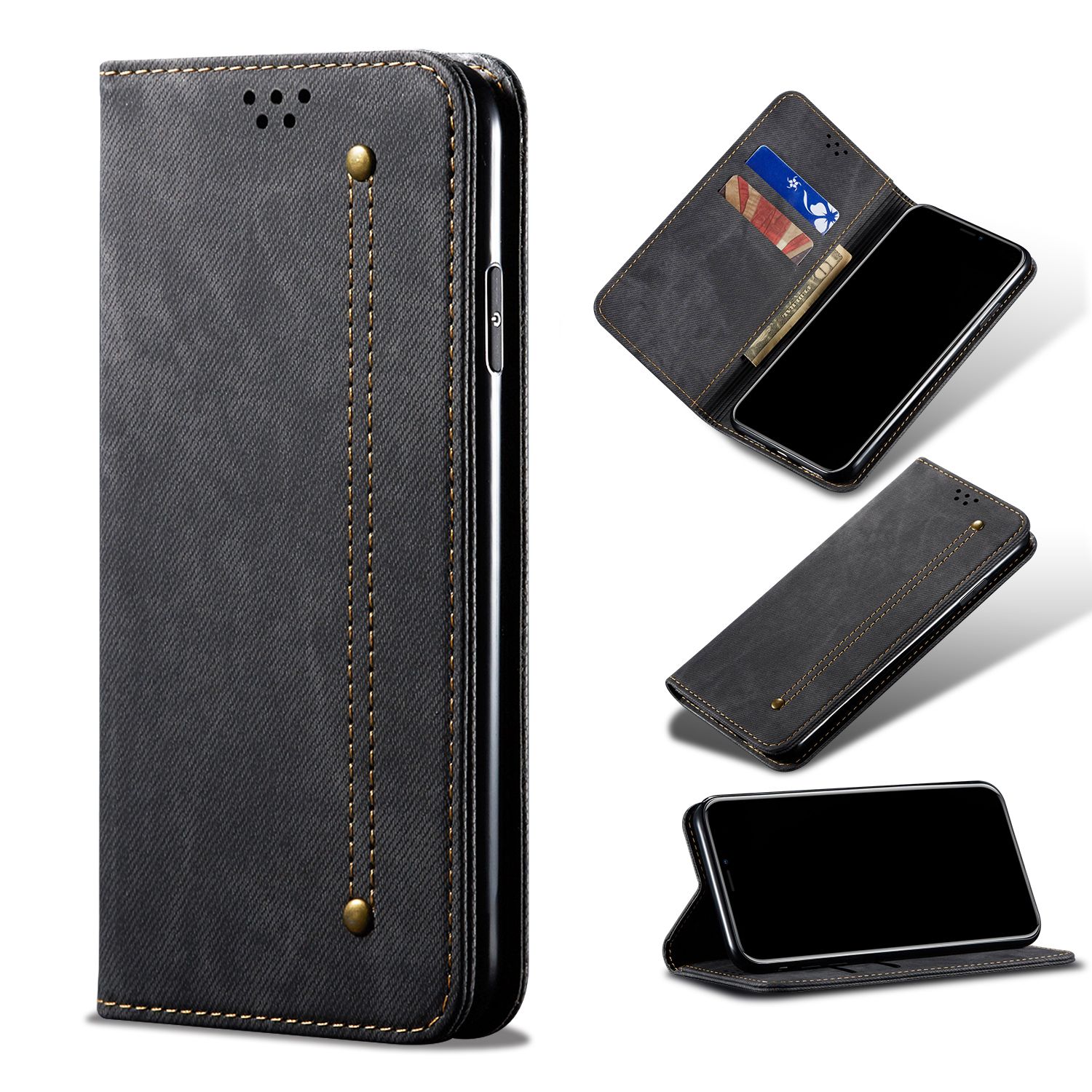 For Samsung A21S Retro Style Magnet Flip Leather Protective Case with Stand Card Slots Casing