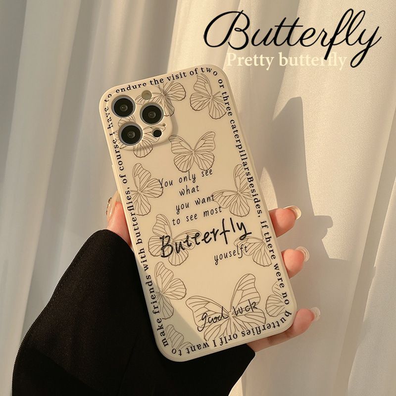 Cute Butterfly Pattern Soft Silicone Cover Mobile Phone Protective Case