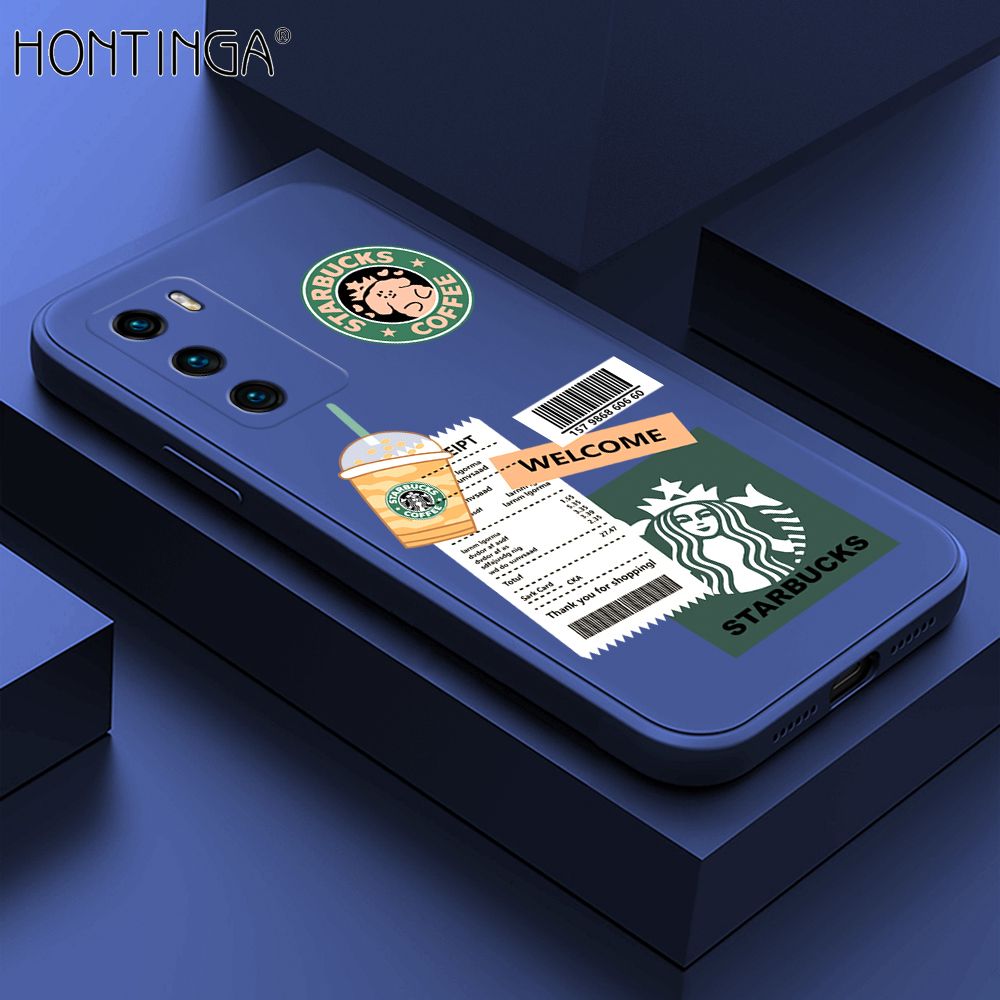 Hontinga for Huawei P40 Case Cartoon Popularity Phone Case Soft Square Edge Silicone Cases Full Lens Cover Shockproof Protection Cover