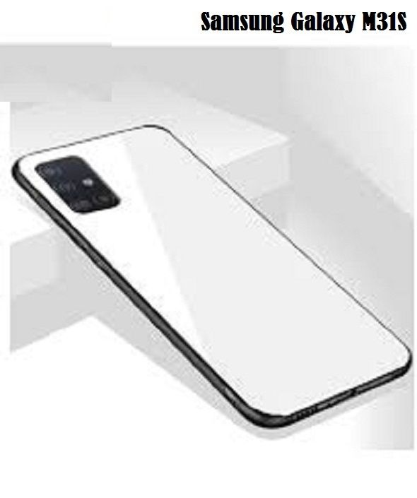 Samsung Galaxy M31S Luxurious Shockproof Soft Edge Protective TPU Bumper Stunning Design Glass Case Back Cover