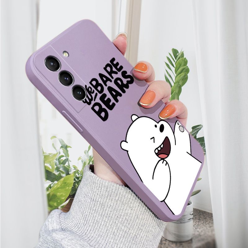 AMORVOR for Samsung Galaxy S21 Plus 5G Back Cover Cartoon Cute Panda Side design Soft Case Liquid Silicone Phone Cases