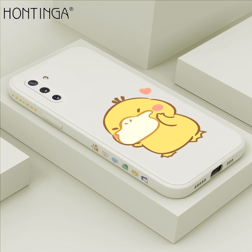 Hontinga for Samsung Note 10 Case Side Design Trendy Cartoon Sign Back Cover Soft Square Edge Pattern Liquid Silicone Phone Cases