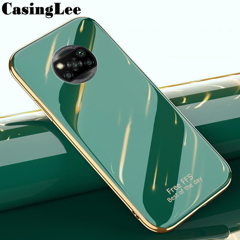 Casinglee For Xiaomi Poco X3 Pro Back Cover Silicone Soft Cases Electroplated Avocado Green Glitter Full Protector Cases Xiaomi Poco X3 Pro Case