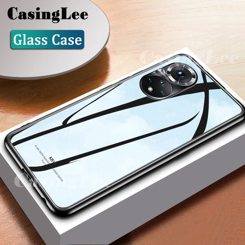 Casinglee For Huawei P50 Pro case Glass silicon Full Protection Tempered Glass Back cover for Huawei P50 Pro Phone cases For girls and Boys
