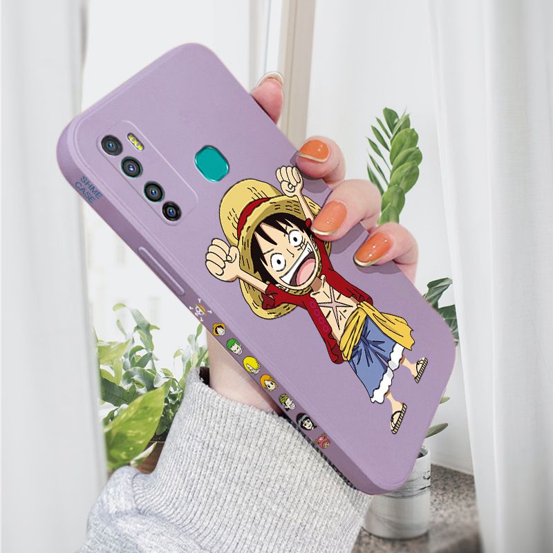 AMORVOR for Infinix Hot 9 Back Cover Anime One-Piece Luffy Side design Soft Case Liquid Silicone Phone Cases