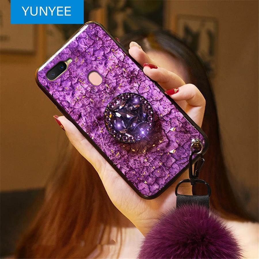 For OPPO A12 A5S OPPO A52 A92 OPPO A73 OPPO A93 OPPO A31 A91 A12e A3S OPPO A5 2020 OPPO A9 2020 OPPO A1K A7 A5 A37 A39 A57 A83 Luxury Gold Foil Bling Marble Phone Cases Hard Silicone Cover Case Glitter Case with Holder and Pendant