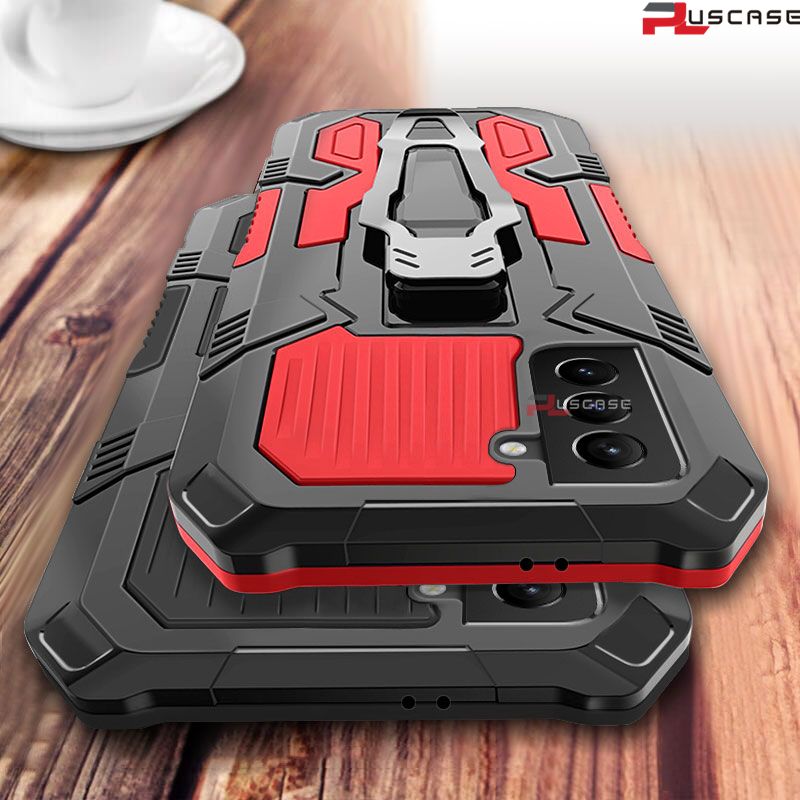 PlusCase for Samsung Galaxy S21 5G Stand Phone Case Belt Clip Shockproof Hard Back Cover