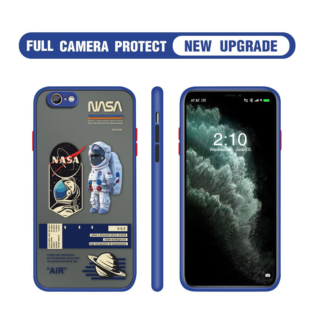 Hontinga for OPPO A39 A57 Case Cartoon Astronaut Cover Camera Shockproof Protection Case Edge Frosted Transparent Phone Cover