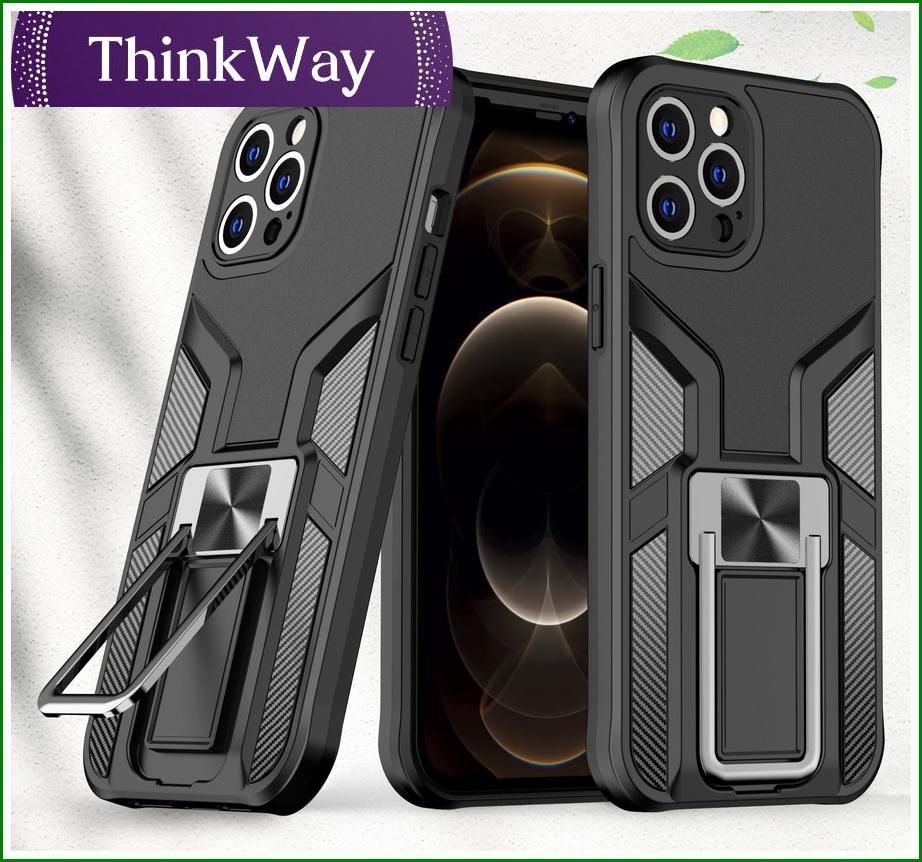 Shockproof Phone Case with Swivel Stand Bracket and Magnetic Plate Armor Shockproof Phone Case For iphone XR & iphone XS MAX