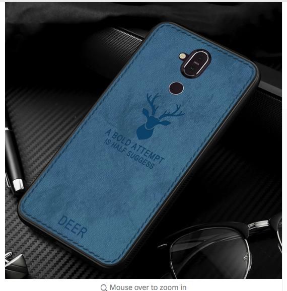 Nokia 7.1 Plus/  Nokia X7 Phone Cover Shockproof Deer Cloth - Blue & Black