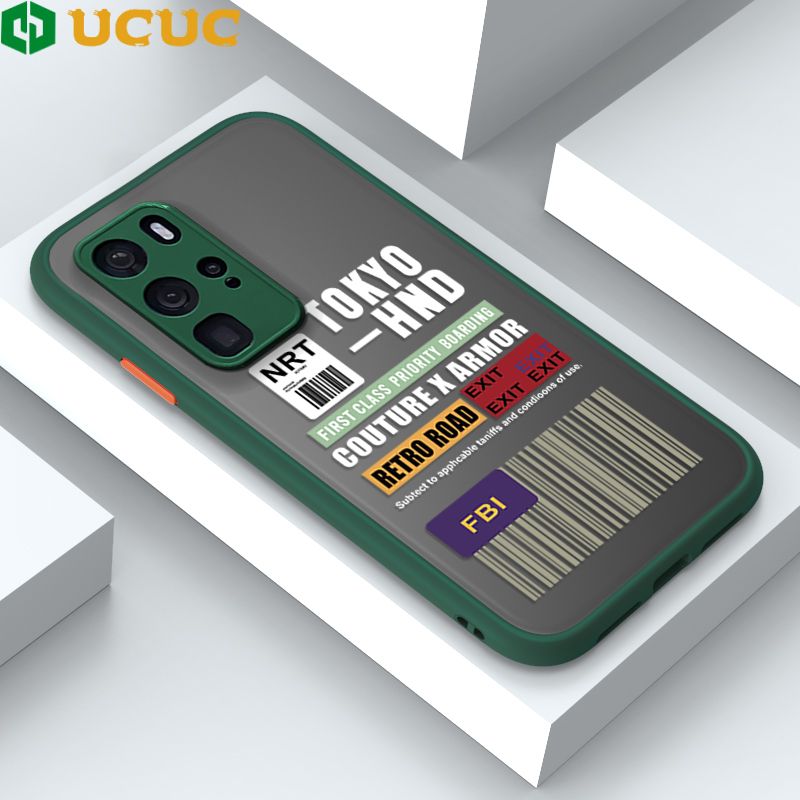 UCUC for Huawei P40 Pro Back Cover FBI Sticker Frosted Transparent Hard Phone Case Thin Shockproof Full Cover Camera Protect Case
