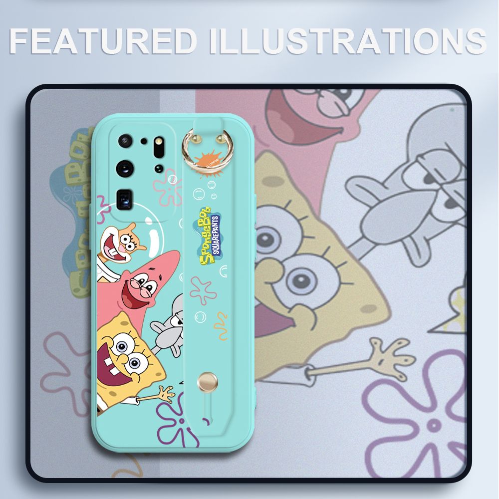 UCUC for Samsung Galaxy S20 Ultra Wrist Strap Case Funny Cartoon Sea Creatures Cover Ultra Thin Anti Fall Liquid Silicone Phone Case