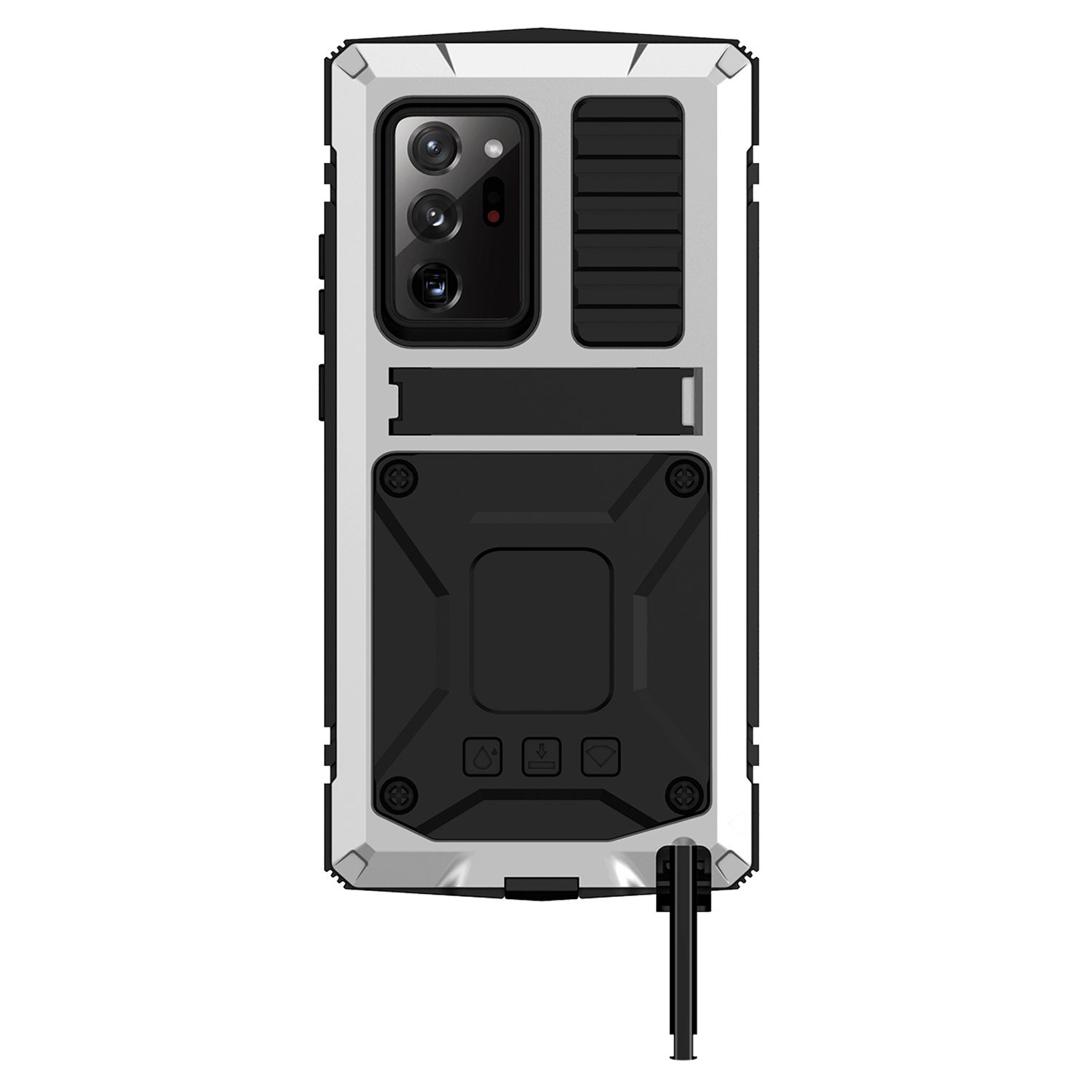 Harmony for Samsung Galaxy Note20 Ultra Case Cover for Note 20 U Shockproof Bumper Smooth Armor Phone Case Silver