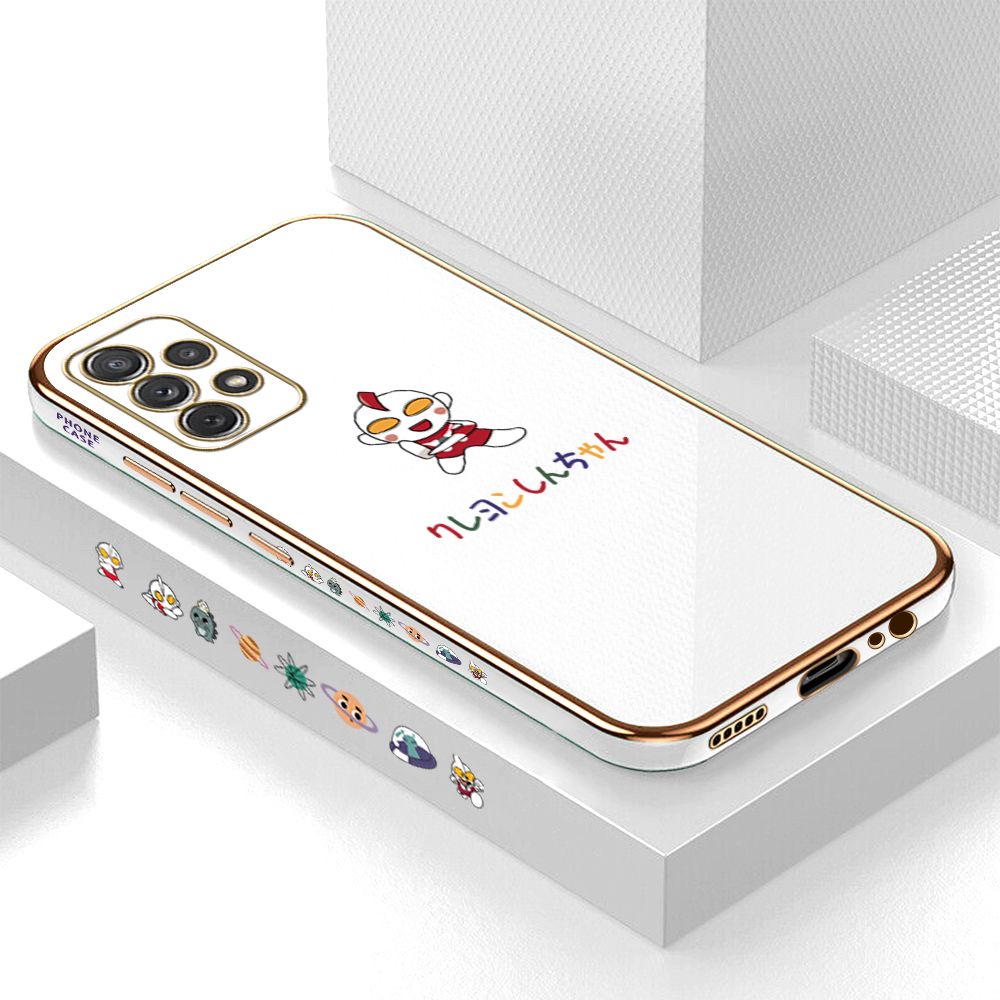 Luxury 6D Plating Case for Samsung A72 5G/4G Cartoon Hero Side Pattern Back Cover Soft Silicone Square Phone Cases + Free Lanyard