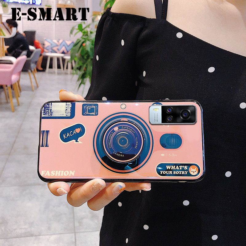 Phone Case Vivo Y51 Back Cover Cute 3D Design Camera Phone Cases with Stand Holder Lanyard Soft Silicone Shockproof Vivo Y51 Case