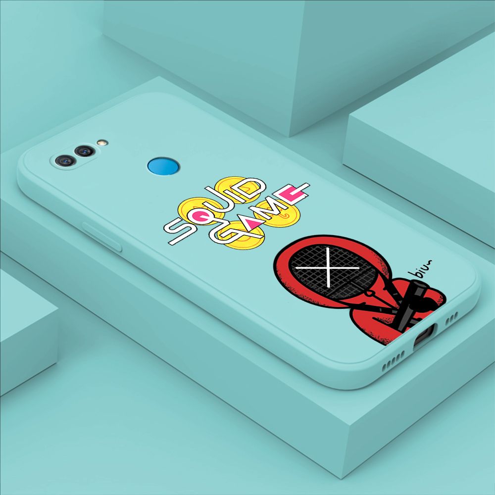 ZeroQiQi for OPPO A12S Case Fashion Cartoon Electric Baton Judge Role Phone CoverSquare Liquid Silicone Trend Phone Case