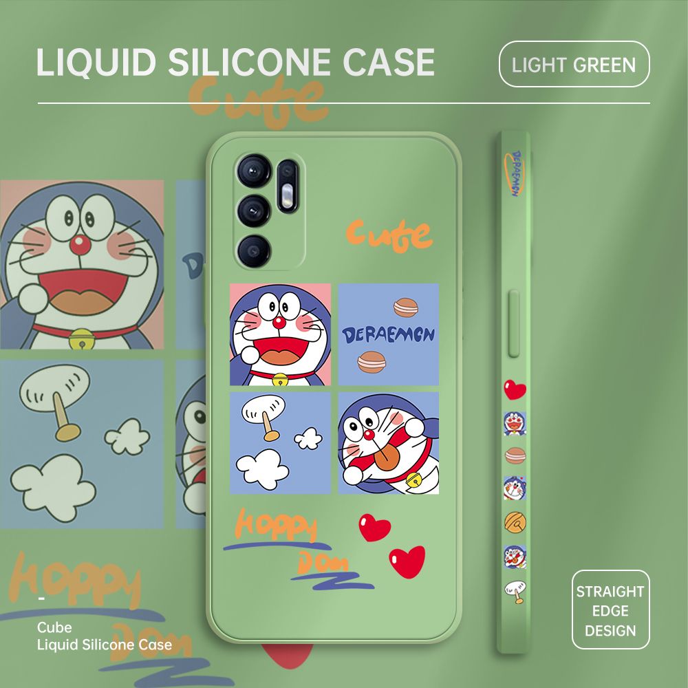 ZeroQiQi for OPPO Reno6 Case Cartoon Cat Phone Cover Soft Full Lens Protection Case Ultra Thin Soft Liquid Silicone Phone Case