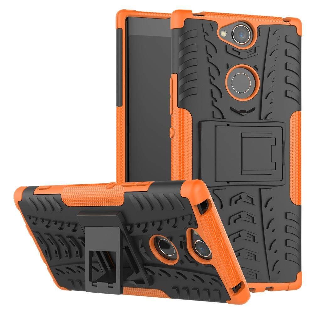 For Xperia XA2 Plus Dual Layer Heavy Duty Armor Tough Hybrid Shockproof Stand Protective Case Cover