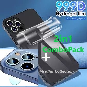 2in1 Back Protector Combo Pack for A-pple i-Phone 13 Pro Max (Back Hydrogel Poly Protector+Camera Lens Protector)