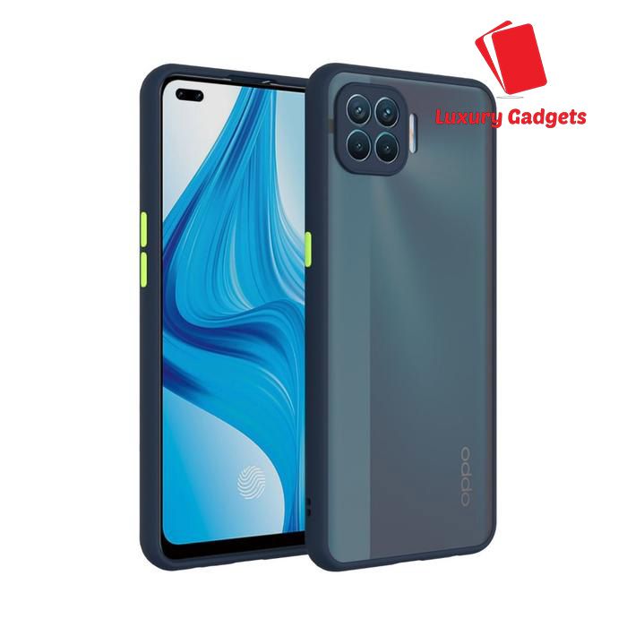 Oppo F17 Pro / A93 / Reno 4 F / Reno 4 Lite - Luxury Camera Protective Shockproof Matte Frosted And Smoky Transparent Premium Back Cover Case - Phone Back Cover