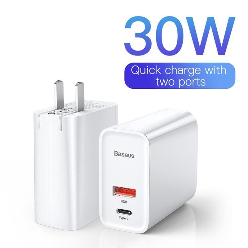 ORIGINAL Baseus Quick Charge 4.0 3.0 30W USB Charger - Black