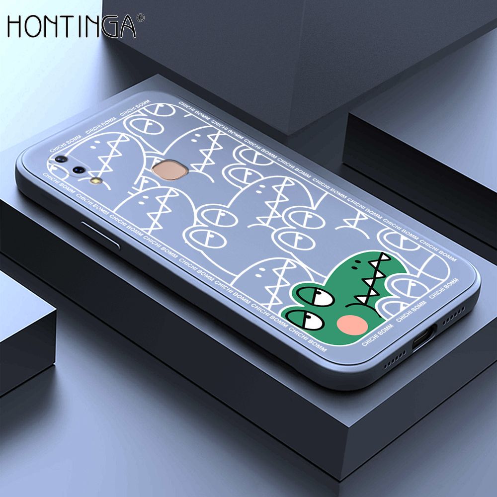 Hontinga for Vivo Y85 Case Cartoon Crocodile Alligator Phone Case Phone Case Soft Square Edge Silicone Cases Full Lens Cover Shockproof Protection Cover