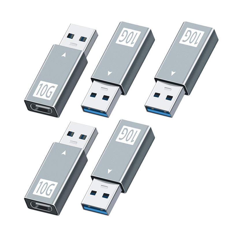 USB 3.0 Male to USB3.1 Type-C USB-C Female 10Gbps Metal Highlight Charging Data Adapter 5V@3A Supports Fast Charging