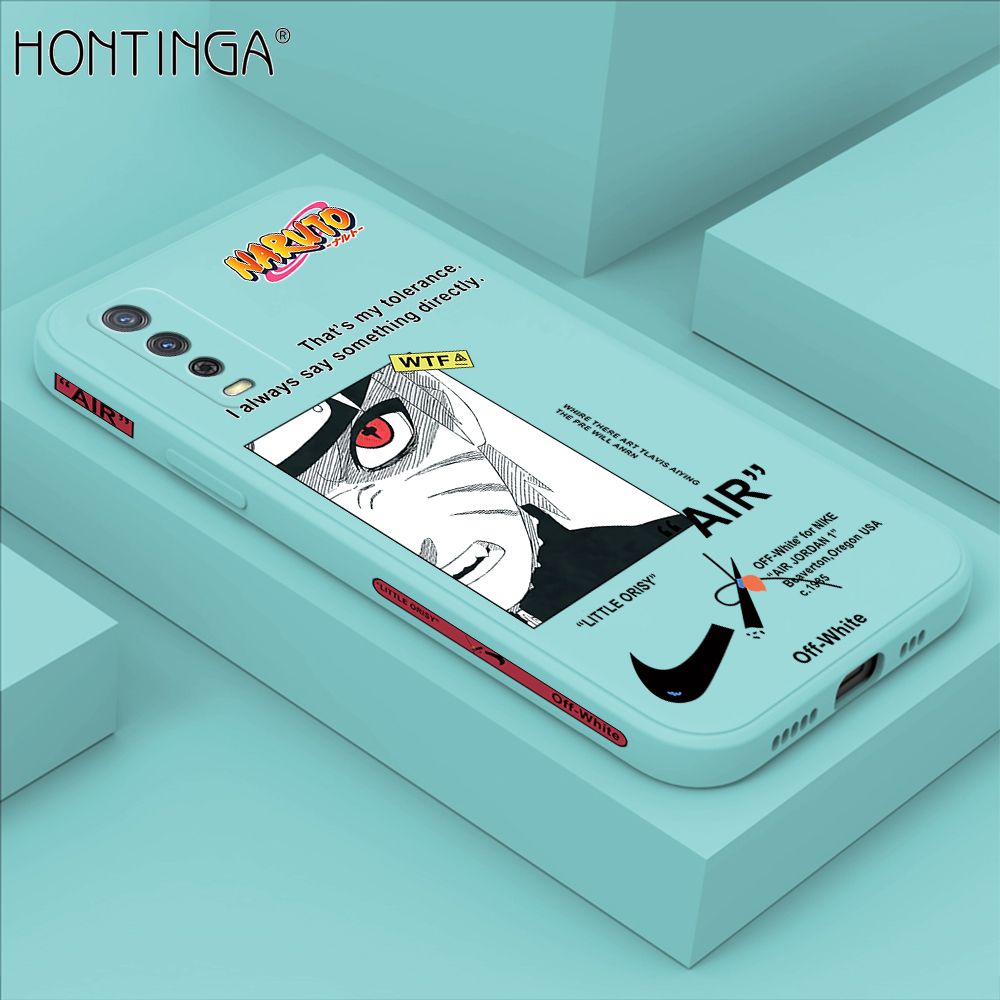 Hontinga for Vivo Y20S Case Side Design New Anime Naruto for Boys Back Cover Soft Square Edge Pattern Liquid Silicone Trend Phone Cases