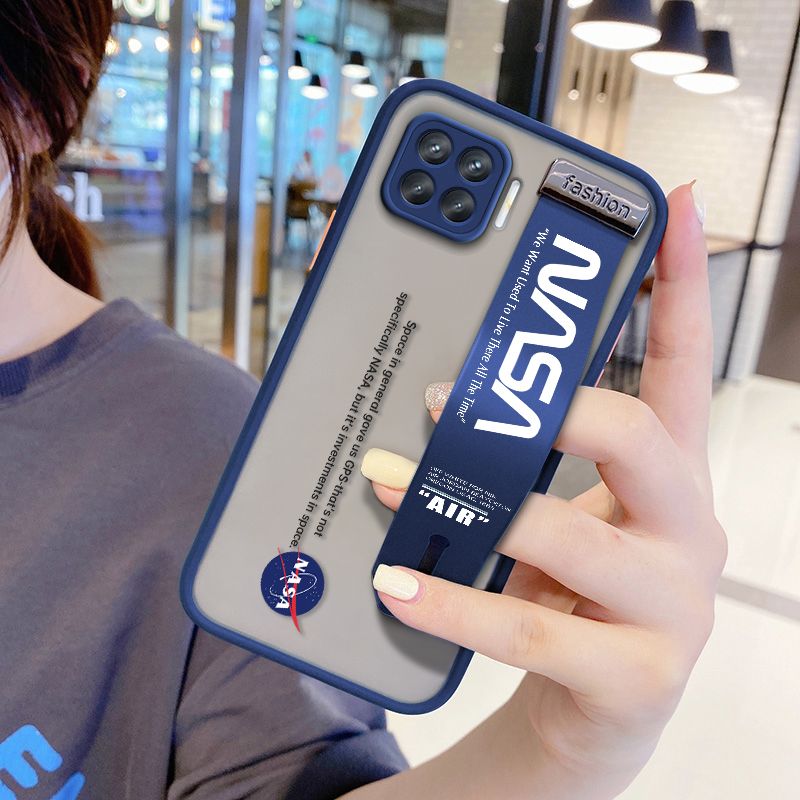 UCUC for OPPO A93 2020 Wrist Strap Case Popular NASA Wristband Printing Cover Shockproof Frosted Phone Case