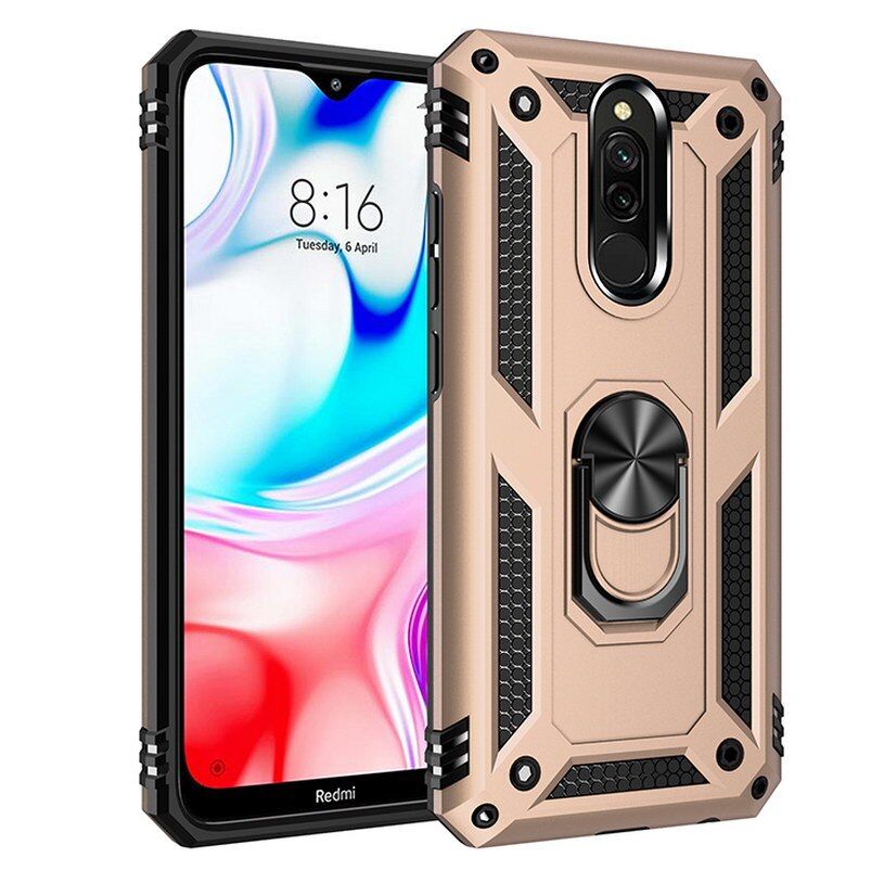 Luxury Armor Shockproof Case For Xiaomi Redmi 8 case Silicone Bumper Hybrid Case For xiaomi redmi 8A redmi8 Metal Ring Cover
