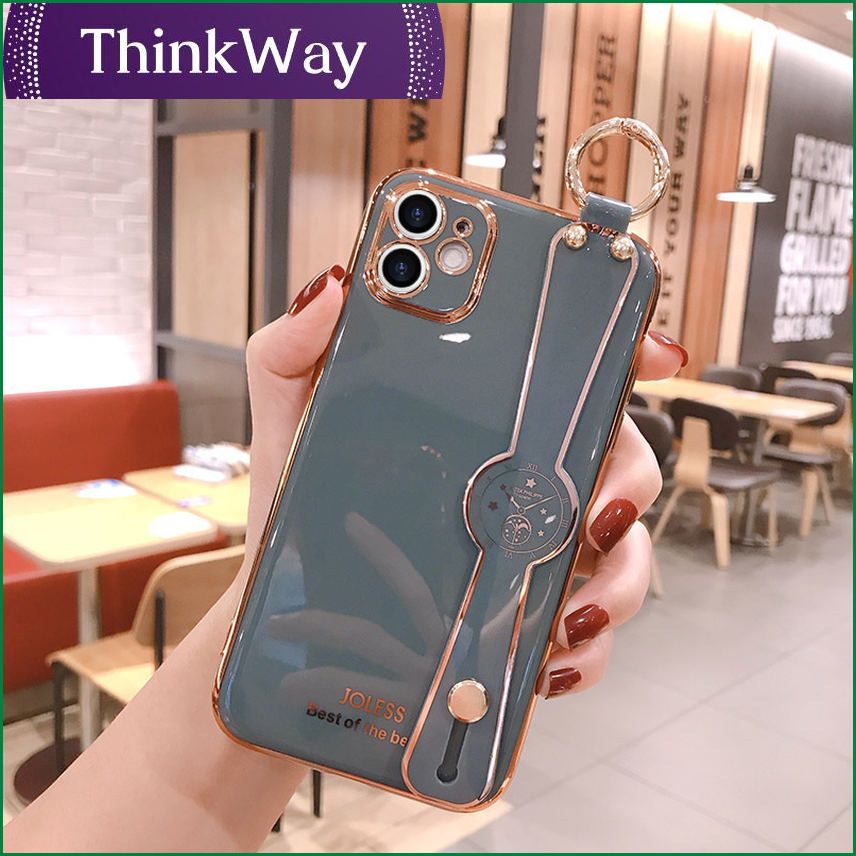 Samsung S21plus mobile phone shell electroplating A32 female note20 protective sleeve suitable for 9a71A52m31 wrist strap lanyard