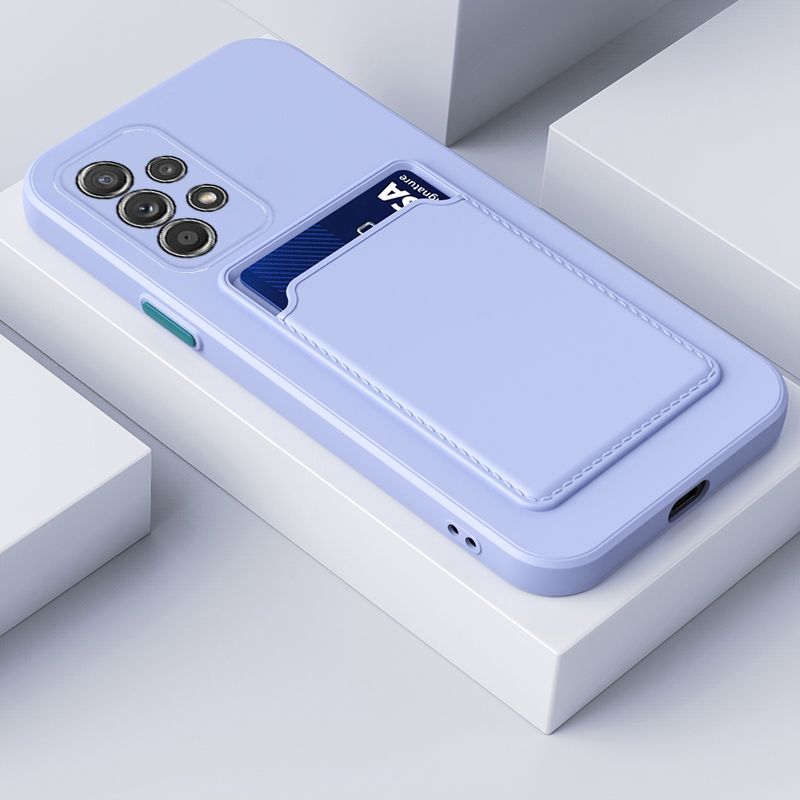 For Samsung Galaxy A13 4G Skin Feel Card Contrast Color Button TPU Phone Case