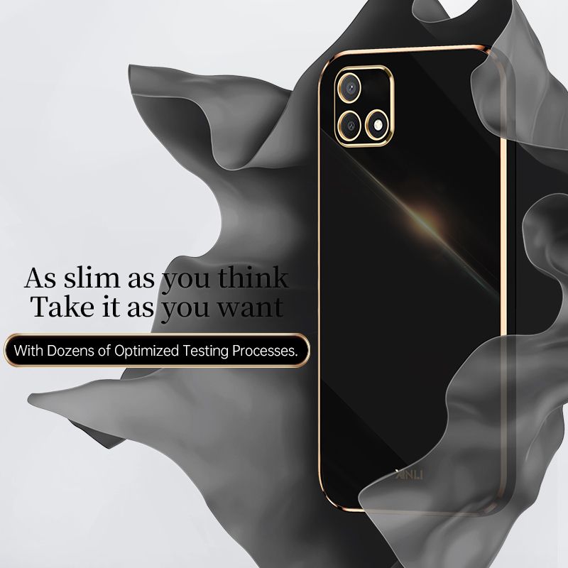 Lenuo Luxury 6D Plating Soft Casing Silicone Square Frame Phone Case For Oppo A16K / A16e Phone Case Shiny Bling Back Cover Coque