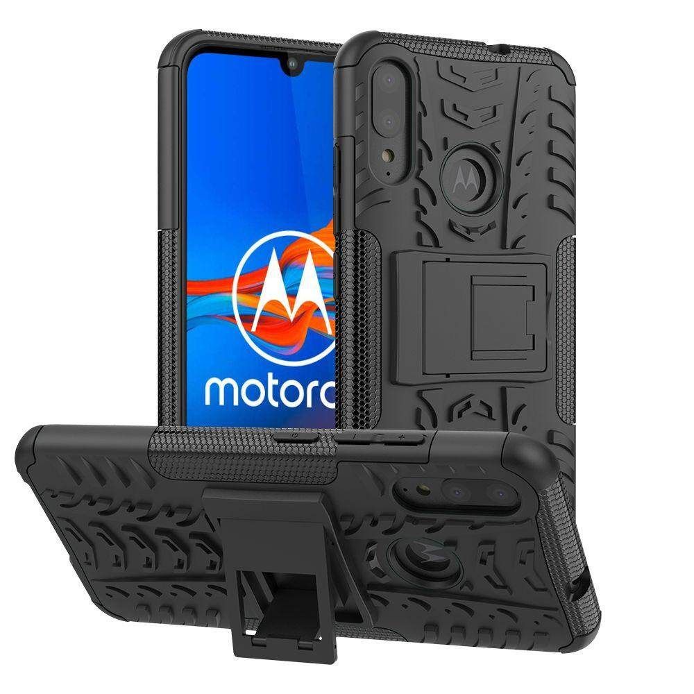 For Motorola Moto E6 Plus Dual Layer Heavy Duty Armor Tough Hybrid Shockproof Stand Protective Case Cover