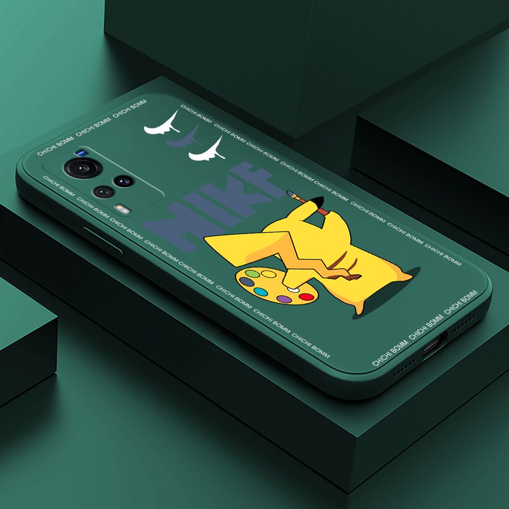 Hontinga for Vivo X60 5G Case Fashion Cartoon Animals Phone Case Phone Case Soft Square Edge Silicone Cases Full Lens Cover Shockproof Protection Cover