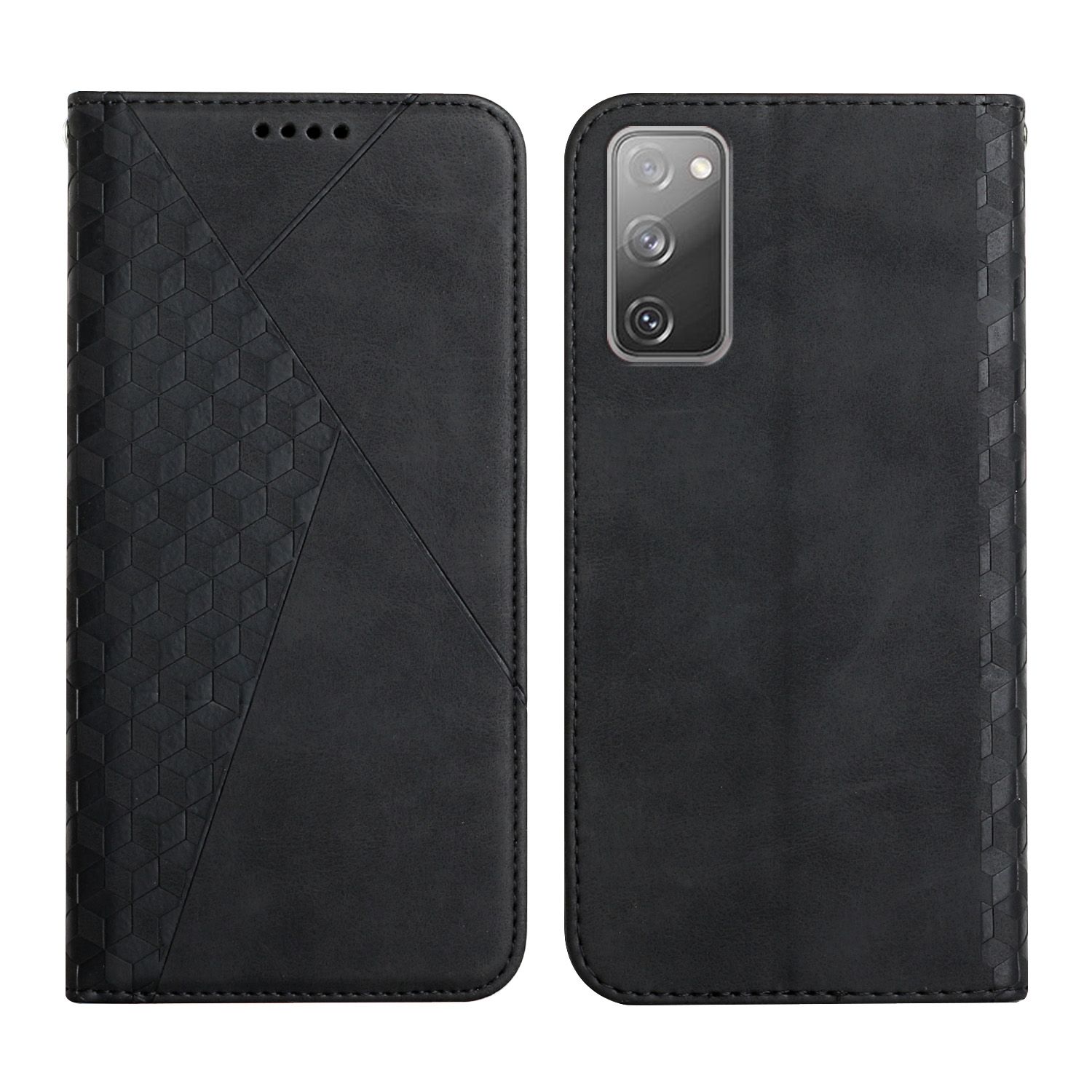 For Samsung Galaxy S20 FE Diamond Pattern Splicing Skin Feel Magnetic Horizontal Flip Leather Case with Card Slots & Holder & Wallet