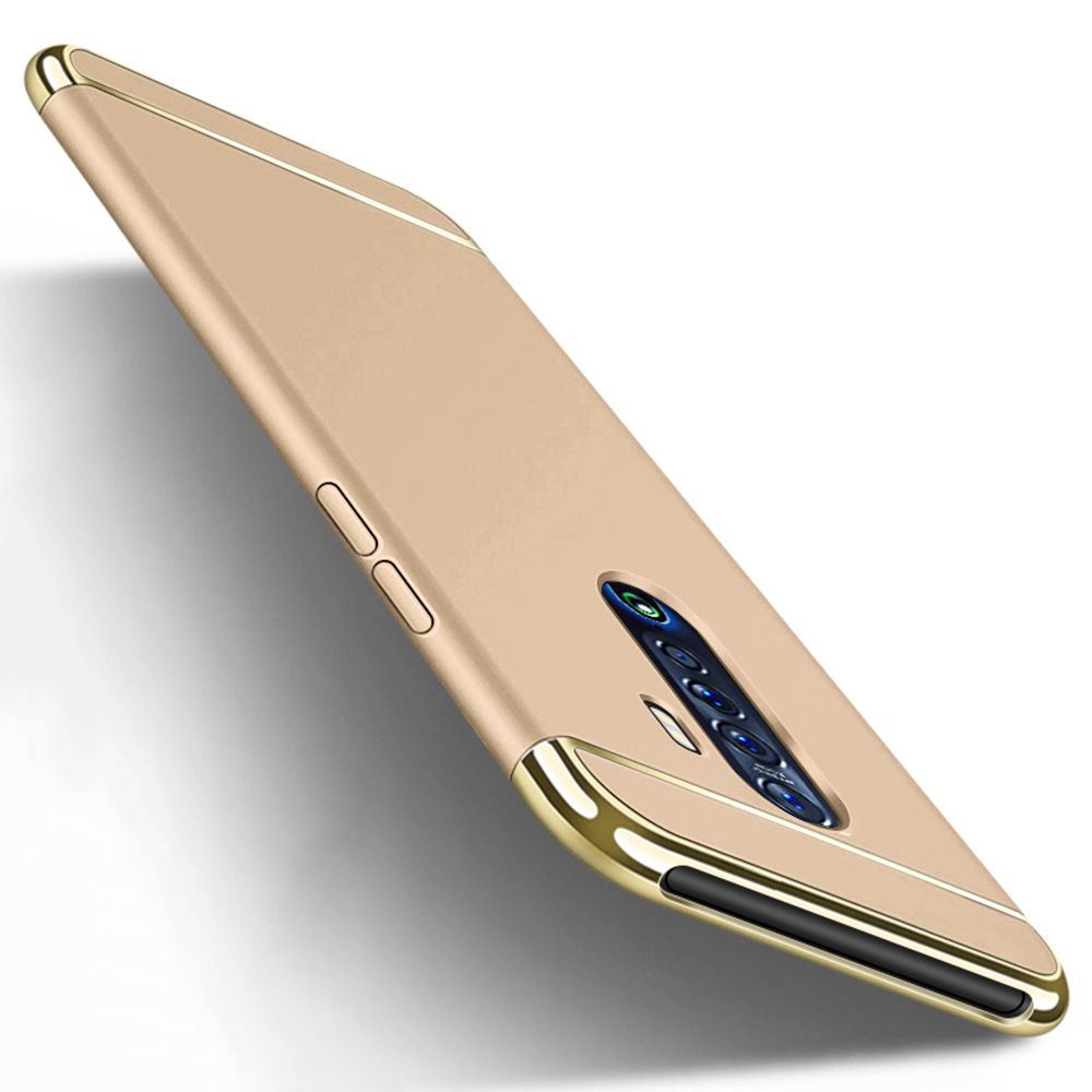For OPPO Reno 2 3 in 1 Combination Hard Case Coated Anti-Fingerprint Non Slip Matte Surface Electroplate Frame Cover
