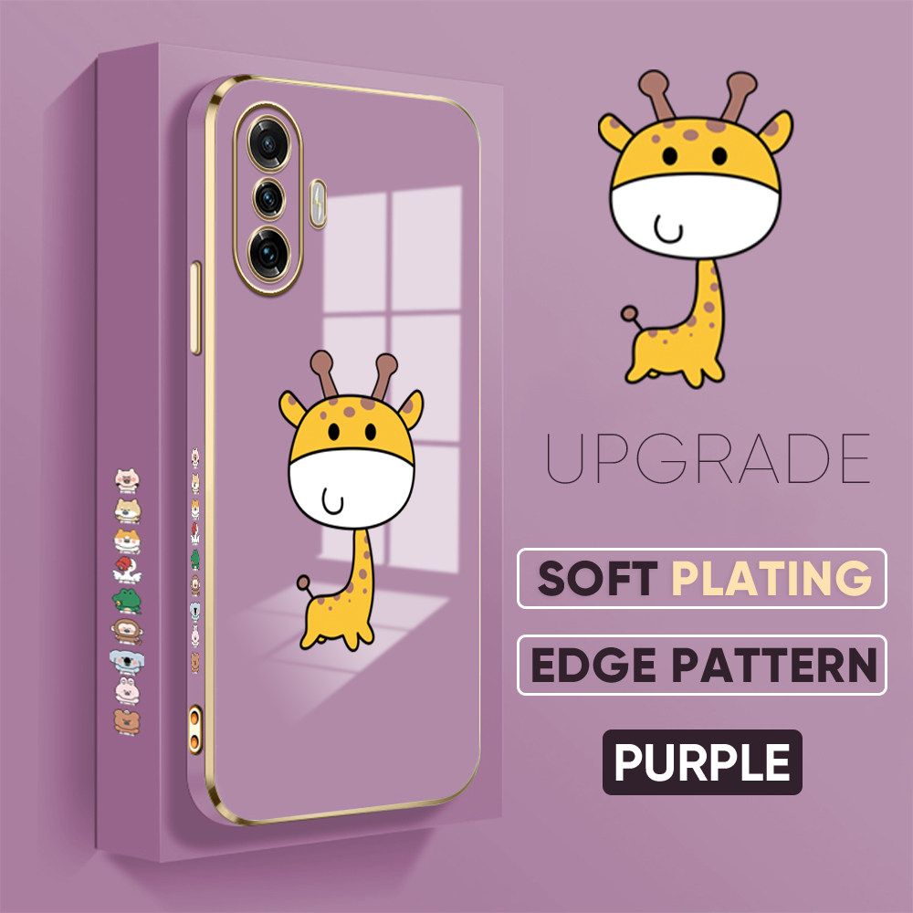 TA for Xiaomi Poco F3 GT / Redmi K40 Gaming Back Cover + Free Lanyard Mini Giraffe Luxury 6D Plating Case Side Pattern Soft Silicone Square Phone Cases
