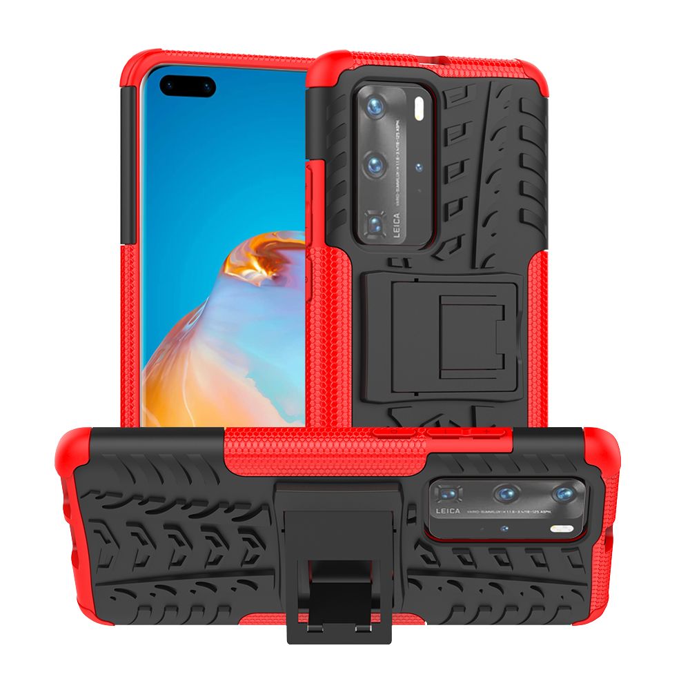 Heavy Duty Armor Tough Hybrid Shockproof Dual Layer Kickstand Protective Case Cover For Huawei P40 Pro